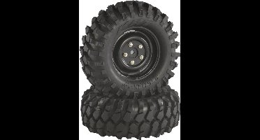 Absima - 1:10 Crawler Complete Wielen Offroad V Block - Zwart - 2 stuks