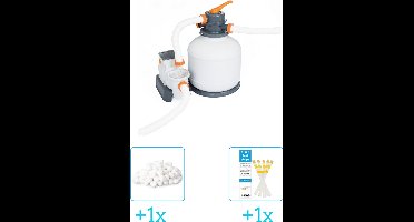 Bestway - Zandfilterpomp 58497 - 5.678 liter per uur inclusief Intex Filterbollen - Geschikt voor zandfilterpomp - 29045 (1 stuks) & WAYS Testrips (1 stuks)