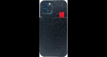 HEM Luxe Lederen Back Cover - Geschikt voor iPhone 14 Pro - Zwart - Telefoonhoesje / Achterkant voor 3 pasjes