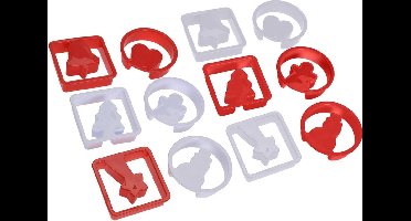 La Cucina - Kerstkoekjes Vormen Set - 7 cm - 12 stuks - Diverse Kerstvormen