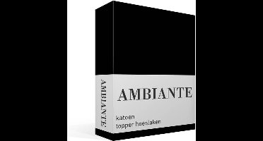 Ambiante Katoen - Topper Hoeslaken - 200x220 - Zwart