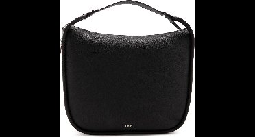 DKNY Leren Schoudertas Handtas Phoebe Hobo Bag Black / Silver Zwart
