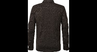 Petrol Industries - Heren Miniprint Overhemd - Bruin - Maat M