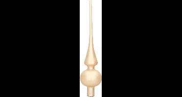 Decoris Kerst piek - champagne - 26 cm - glas - mat - kerstboompiek