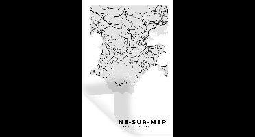 Muurstickers - Sticker Folie - Frankrijk - La Seyne-sur-Mer - Stadskaart - Plattegrond - Kaart - 20x30 cm - Plakfolie - Muurstickers Kinderkamer - Zelfklevend Behang - Zelfklevend behangpapier - Stickerfolie