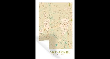Muurstickers - Sticker Folie - Kaart - Plattegrond - Vintage - Stadskaart - Hamont-Achel - 20x30 cm - Plakfolie - Muurstickers Kinderkamer - Zelfklevend Behang - Zelfklevend behangpapier - Stickerfolie