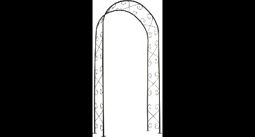 Nature - Rozenboog - H230 x 100 x 37cm - decoratieve krullen - zwart - metaal