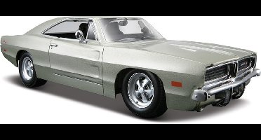 Maisto Modelauto/speelgoedauto Dodge Charger R/T 1969 - zilver - schaal 1:24