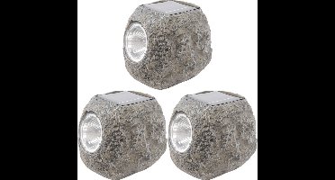 Lumineo Buiten spot solar verlichting - 14x - steen - LED - 10 x 12 cm