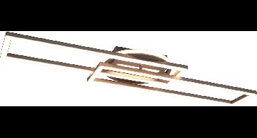 Reality - LED Plafondlamp - Plafondverlichting - 30W - Aanpasbare Kleur - Afstandsbediening - Dimbaar - Rechthoek - Nikkel - Aluminium