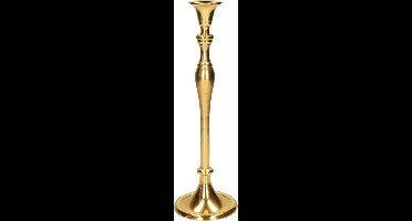 Cepewa Kaarshouder - goudkleurig - metaal - kandelaar - 12 x 33 cm - voor dinerkaarsen