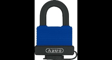 ABUS Hangslot - 49mm - messing/RVS beugel - Kunststofmantel (Verpakt in blister) - Blauw