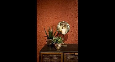 PTMD Xandro Theelichthouder Schelp - 29 x 16,5 x 52 cm - Metaal - Goud