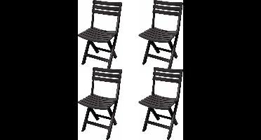 Relaxwonen - 4 tuinstoelen - antraciet - inklapbaar