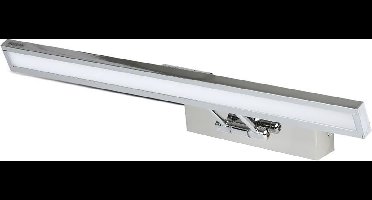 LED Spiegelverlichting - Schilderijverlichting - Nirano Quala - 8W - Natuurlijk Wit 4000K - Mat Chroom - Aluminium