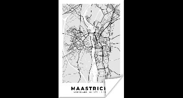 Poster Stadskaart - Maastricht - Grijs - Wit - 20x30 cm - Plattegrond
