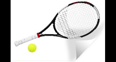 Muurstickers - Sticker Folie - Tennisracket en tennisbal op een witte achtergrond - 30x20 cm - Plakfolie - Muurstickers Kinderkamer - Zelfklevend Behang - Zelfklevend behangpapier - Stickerfolie