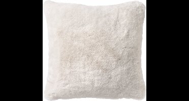 Dutch Decor ZAYA - Kussenhoes 45x45 cm - bontlook - effen kleur - Snow White - wit - met rits - zonder binnenkussen