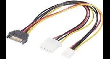 Renkforce Stroom Y-kabel [1x SATA-stroomstekker - 1x IDE-stroombus 4-polig, Floppy stekker 4-polig] 20.00 cm Zwart, Rood, Geel