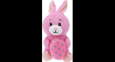 Paashaas/haas/konijn knuffel dier - zachte pluche - roze - cadeau - 20 cm - met paasei