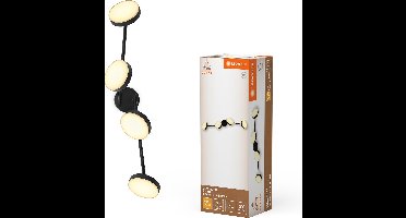 LEDVANCE Decor Spot Moon lamp zwart, 4 verstelbare lampkoppen, 21 W, 1120 lm, 3000 K, metalen behuizing, functioneel en minimalistisch design, eenvoudig te installeren, LED niet vervangbaar