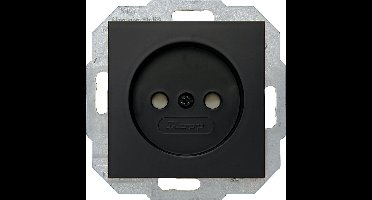 KOPP - Wandcontactdoos - Athenis HK07 - Inbouw - 1-voudig Enkel Stopcontact - Kinderbeveiliging - Mat Zwart