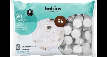 Bolsius Dinerkaars Theelichten 8 uur zak 90 16/38 Wit (per 1 stuks)