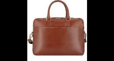 bugatti Leren Afzonderlijke gevallen Laptoptas met laptopvak Briefcase Cognac Bruine