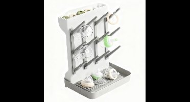 Flessenhouder met lekbak voor babyvoeding