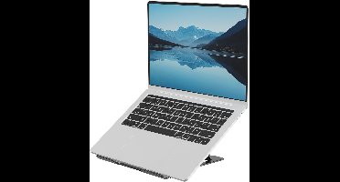Fellowes Alumia™ Laptopstandaard – Lichtgewicht & Compact – 93% Gerecycled Materiaal – Verstelbaar – Voor Laptops t/m 15″ – Zwart
