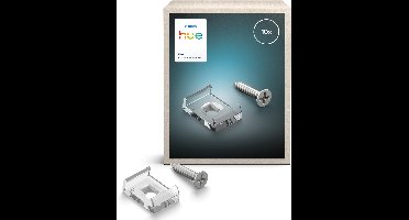 Philips Hue Flux Montagebeugels -Eenvoudige installatie LED strips - Schroeven en plakband meegeleverd - Stevig transparant ontwerp - 10 stuks