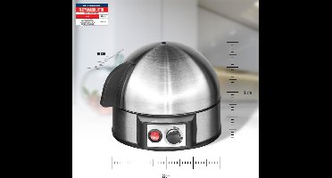 Core® Eierkoker electrisch - Eierkoker - Eierkoker met timer - Grijs - 21cm x 20cm x 17cm