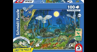 Schmidt - Legpuzzel - Dieren in het Nachtbos - 100 stukjes - Kinderen - vanaf 6 jaar