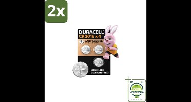 Duracell Knoopcelbatterijen 2016 4 stuks per verpakking - Voordeelverpakking - 2 stuks - Knoopcelbatterijen - Lithiumbatterijen