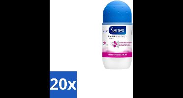 20 x Sanex – Deo Roll-on – BiomeProtect Dermo Anti-Irritation – 50 ml - Gevoelige Huid - Anti-irritatie - Huidmicrobioom - Deodorant Roller - Alcoholvrije Deodorant