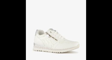 Marco Tozzi dames sneakers met rits en veter wit - Maat 40 - Uitneembare zool