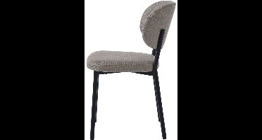 Giga Living Eetkamerstoel Fowler - Zandkleur - Metaal & Polyester - Set van 2