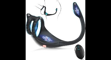 Oneay Vibrerende penisring clitorisstimulator, mini draagbare, op afstand bedienbare anaalplug prostaatmassager penisring vibrator voor mannen, seksspeeltje voor volwassen stellen