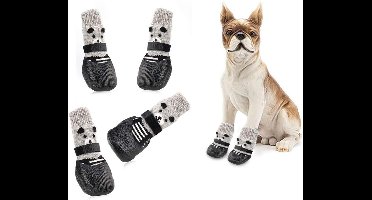 Oneay Hondensokken, antislip hondensokken, beschermende hondensokken, hondensokken, hondenschoenen, hondenlaarzen, antislip voor kleine honden, waterdicht (M, zwart)