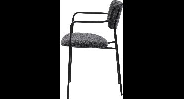 Giga Living Eetkamerstoel Zama - Donkergrijs - Metaal & Polyester - Set van 2