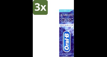 Oral-B - 3D White - Tandpasta - Sprankelende Munt - 75 ml - Bulkverpakking - 3 stuks