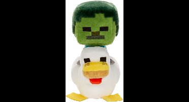 Mattel knuffel Minecraft deluxe Chicken Jockey 20 cm pluche speelgoed.
