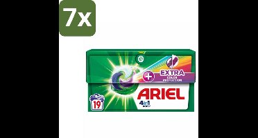 Ariel Original - Extra Kleurbescherming - Wasmiddelcapsules - 4in1 Pods - Witte en Gekleurde Was - 19 Wasbeurten - Bulkverpakking - 7 stuks