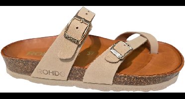 Rohde 5643 16 Teenslippers Beige Nubuck Dames - Beige - 43
