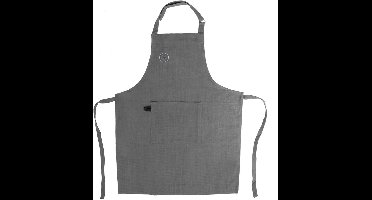 Keukenschort Katoenen Gebonden Grijs - Schort - Dames - Mannen - Vrouw - Kookschort - BBQ - Keuken - Koken - Bakken