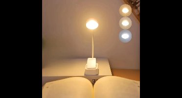 3-kleuren verstelbare leeslamp met een 360° draaibare hals, oogvriendelijk licht Geschikt voor leesliefhebbers, compatibel met tablets, Geschikt voor slaapkamers en studeerkamers, leeslamp, studieverlichting, moderne verlichting,