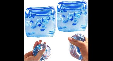 Squishy langzaam rijzend fidget speeltje 2 Stuks - Sneeuwvlok ijsblokje stressbal - Knijpkubus sensorisch speelgoed - Fidget toy voor angst- en stressverlichting voor kinderen en volwassenen
