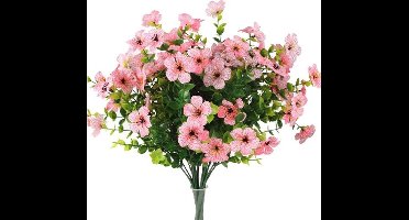 6 Stuks Kunstmatige Eucalyptus Violette Bloemen Voor Thuis, Woonkamer, Eettafel, Bruiloft, Tuin, Kunstbloemen, Boeketdecoratie(lichtroze)