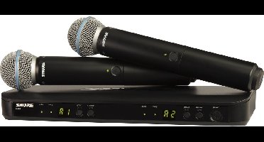 Shure BLX288 - B58 (K14, 614-638 MHz) - Draadloze microfoonset met 2x Beta-58 handzender