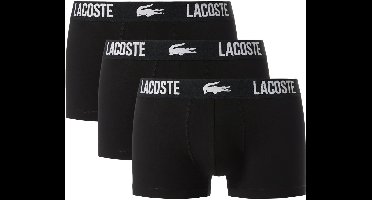 Lacoste Heren Boxershorts Trunks 3-Pack Zwart - Maat M